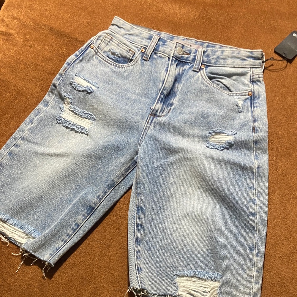 Joe's Jeans Light Blue Distressed Women's Bermuda Shorts